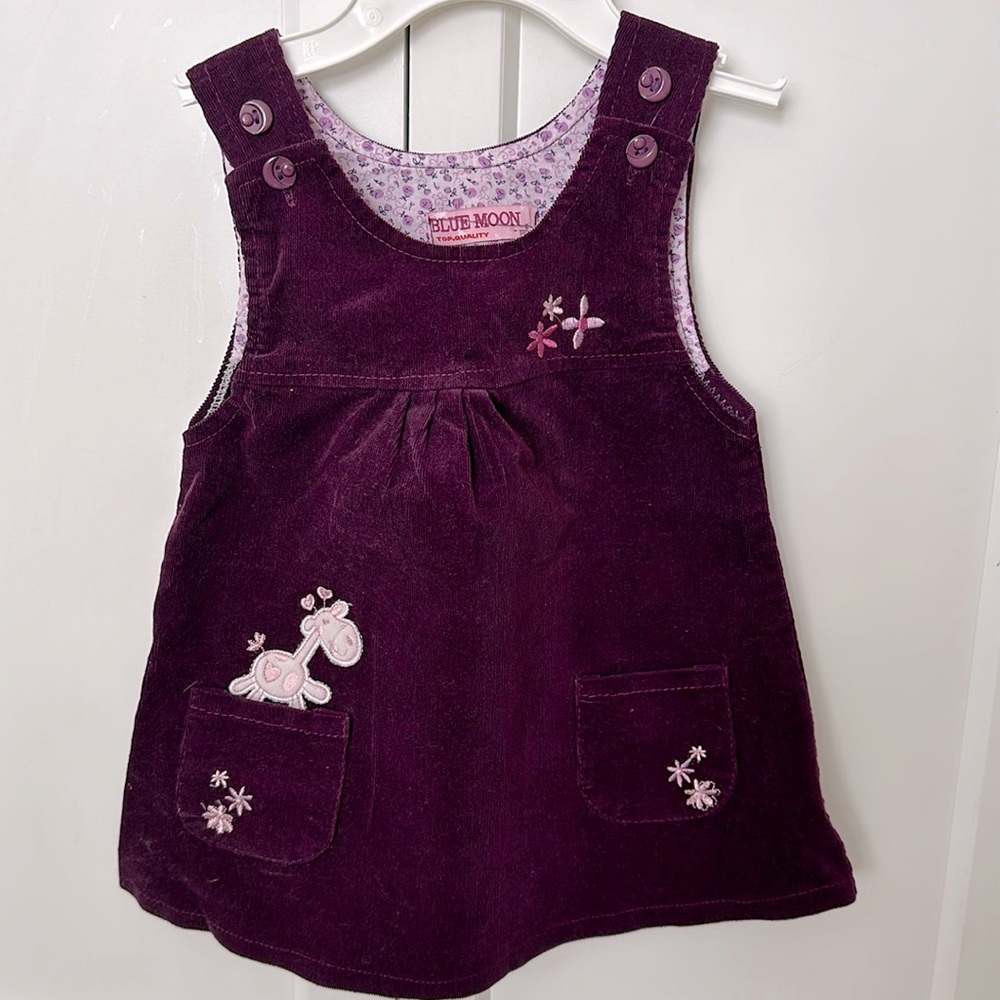 Blue moon corduroy dress. Purple. 4 years old.